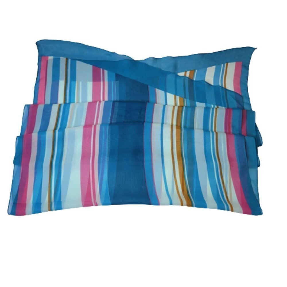 Womens Scarf Blue Stripes All Season Light Rectangular Thin Summer Scarf